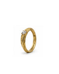 Baroque Engraved Solitaire 14 Ayar Altın Kaplama