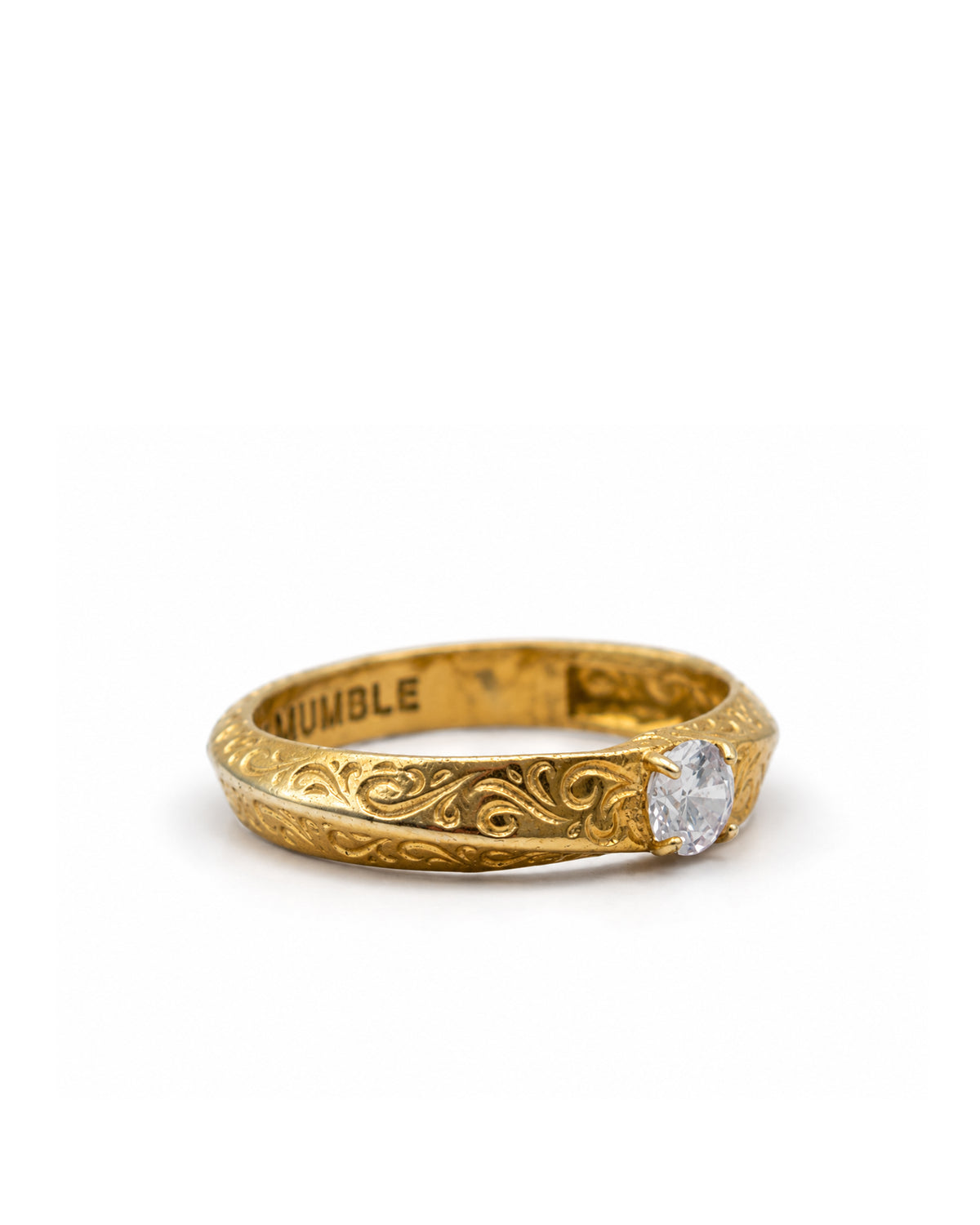 Baroque Engraved Solitaire 14 Ayar Altın Kaplama