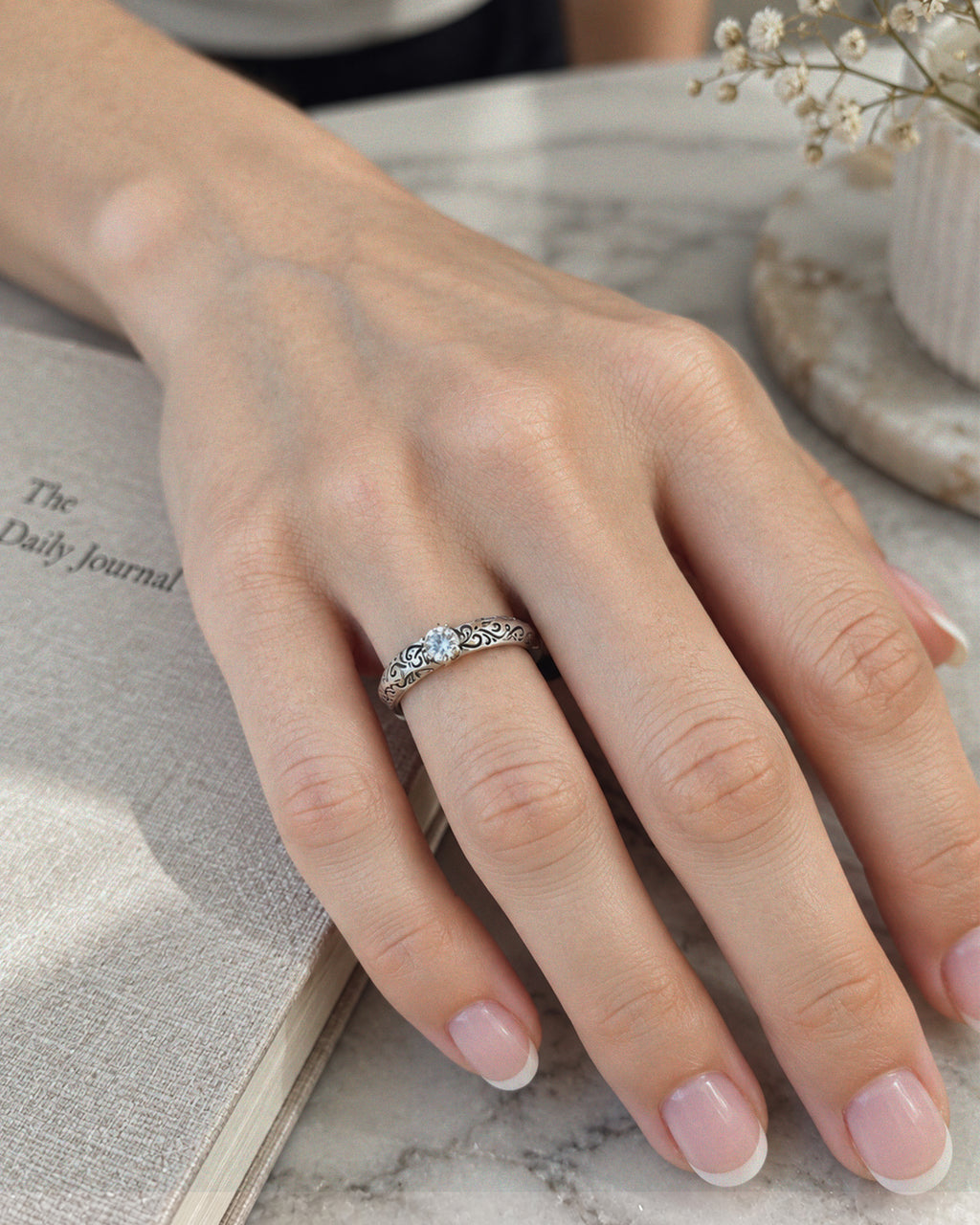 Baroque Engraved Solitaire