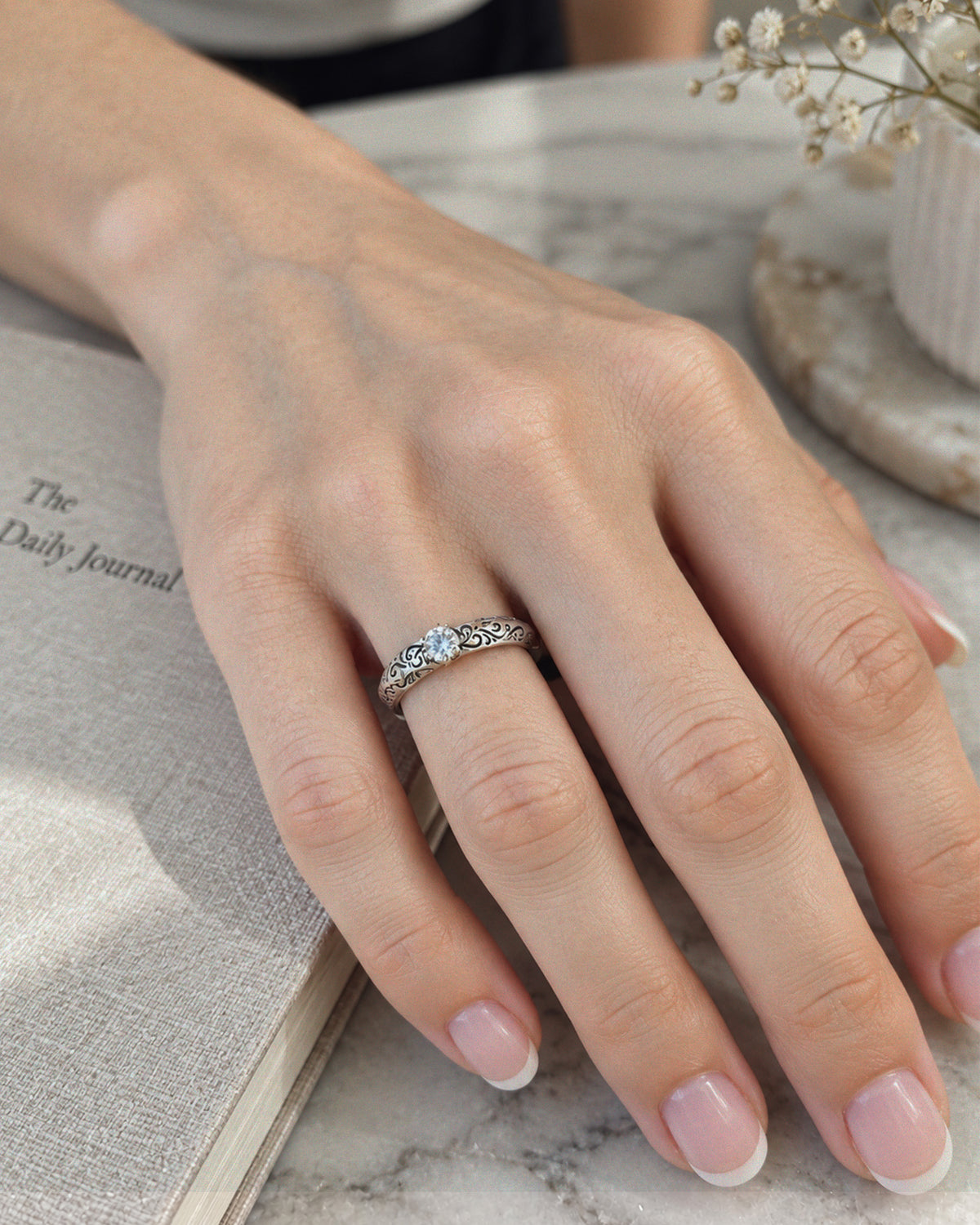 Baroque Engraved Solitaire