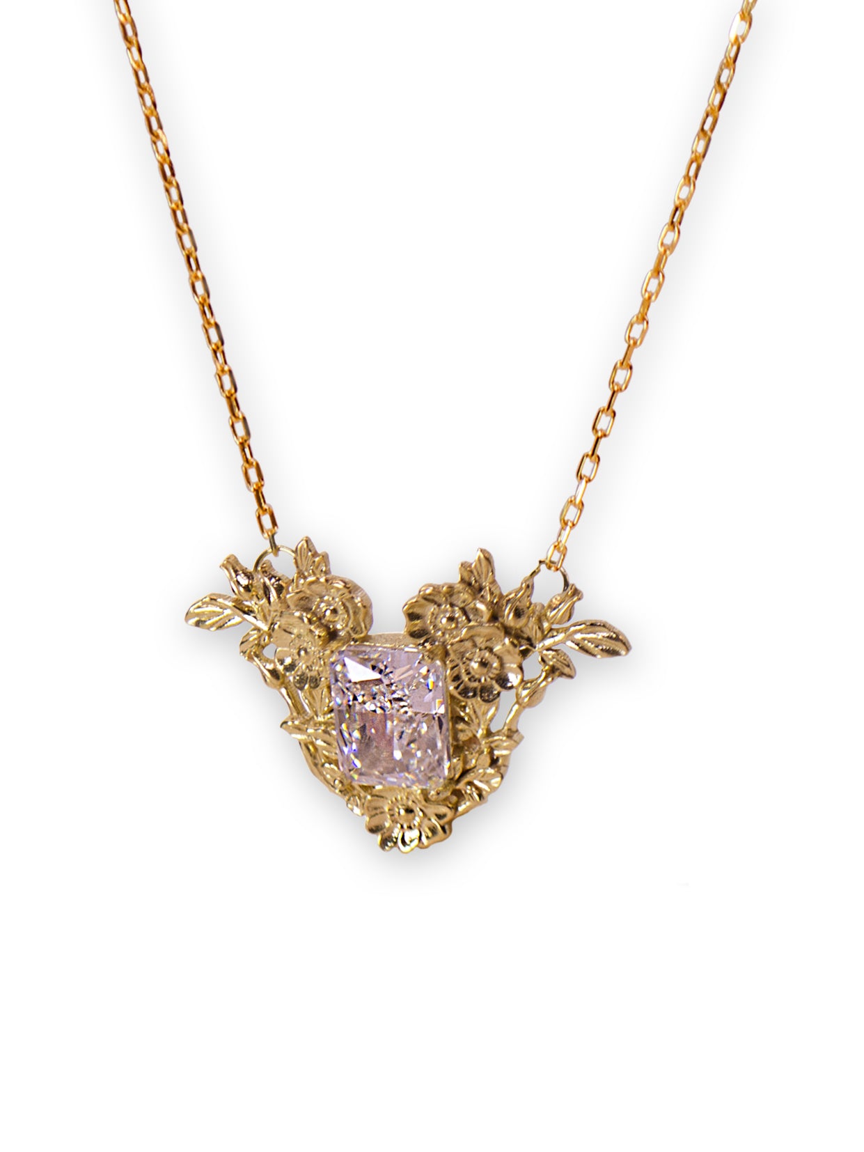 Cyristal Bloom 14 Ayar Altın Kaplama Kolye